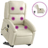 Stella Homewares Electric Stand up Massage Recliner Chair Cream Faux Leather