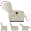 Stella Homewares Electric Stand up Massage Recliner Chair Cream Faux Leather