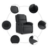 Stella Homewares Recliner Chair Black Real Leather