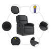 Stella Homewares Massage Recliner Chair Black Real Leather