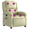 Stella Homewares Massage Recliner Chair Cream Real Leather