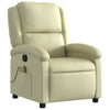 Stella Homewares Massage Recliner Chair Cream Real Leather