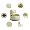 Stella Homewares Electric Recliner Chair Cream Real Leather
