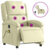 Stella Homewares Electric Massage Recliner Chair Cream Real Leather