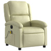 Stella Homewares Electric Massage Recliner Chair Cream Real Leather