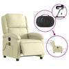 Stella Homewares Electric Massage Recliner Chair Cream Real Leather
