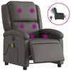 Stella Homewares Electric Massage Recliner Chair Grey Real Leather
