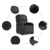 Stella Homewares Stand up Recliner Chair Black Real Leather