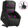 Stella Homewares Stand up Massage Recliner Chair Black Real Leather