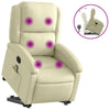 Stella Homewares Stand up Massage Recliner Chair Cream Real Leather