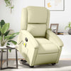 Stella Homewares Stand up Massage Recliner Chair Cream Real Leather