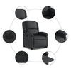 Stella Homewares Electric Stand up Recliner Chair Black Real Leather