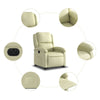 Stella Homewares Electric Stand up Recliner Chair Cream Real Leather