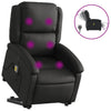 Stella Homewares Electric Stand up Massage Recliner Chair Black Real Leather