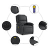Stella Homewares Electric Stand up Massage Recliner Chair Black Real Leather
