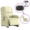 Stella Homewares Electric Stand up Massage Recliner Chair Cream Real Leather