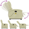 Stella Homewares Electric Stand up Massage Recliner Chair Cream Real Leather