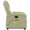 Stella Homewares Electric Stand up Massage Recliner Chair Cream Real Leather
