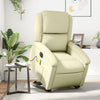 Stella Homewares Electric Stand up Massage Recliner Chair Cream Real Leather