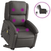 Stella Homewares Electric Stand up Massage Recliner Chair Grey Real Leather