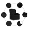 Stella Homewares Recliner Chair Black Velvet