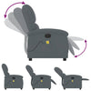 Stella Homewares Massage Recliner Chair Dark Grey Velvet