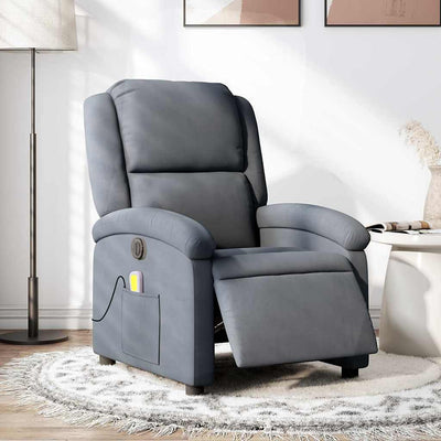 Stella Homewares Electric Massage Recliner Chair Dark Grey Velvet