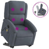 Stella Homewares Stand up Massage Recliner Chair Dark Grey Velvet
