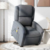 Stella Homewares Stand up Massage Recliner Chair Dark Grey Velvet