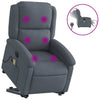 Stella Homewares Electric Stand up Massage Recliner Chair Dark Grey Velvet