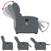 Stella Homewares Electric Stand up Massage Recliner Chair Dark Grey Velvet