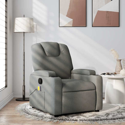 Stella Homewares Massage Recliner Chair Dark Grey Fabric