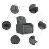 Stella Homewares Electric Recliner Chair Dark Grey Fabric