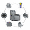 Stella Homewares Electric Massage Recliner Chair Light Grey Fabric