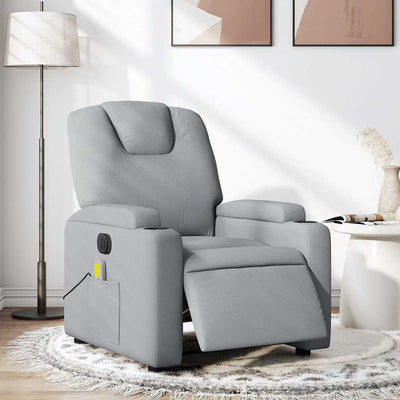 Stella Homewares Electric Massage Recliner Chair Light Grey Fabric