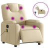 Stella Homewares Electric Massage Recliner Chair Cream Fabric