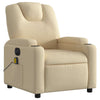 Stella Homewares Electric Massage Recliner Chair Cream Fabric