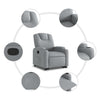 Stella Homewares Stand up Recliner Chair Light Grey Fabric