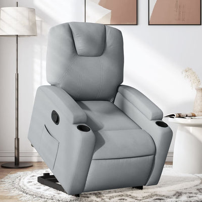 Stella Homewares Stand up Recliner Chair Light Grey Fabric