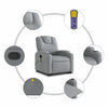 Stella Homewares Stand up Massage Recliner Chair Light Grey Fabric