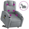 Stella Homewares Electric Stand up Massage Recliner Chair Light Grey Fabric