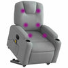 Stella Homewares Electric Stand up Massage Recliner Chair Light Grey Fabric