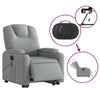Stella Homewares Electric Stand up Massage Recliner Chair Light Grey Fabric