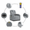 Stella Homewares Electric Stand up Massage Recliner Chair Light Grey Fabric