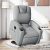 Stella Homewares Electric Stand up Massage Recliner Chair Light Grey Fabric