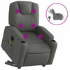 Stella Homewares Electric Stand up Massage Recliner Chair Dark Grey Fabric