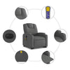 Stella Homewares Electric Stand up Massage Recliner Chair Dark Grey Fabric