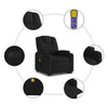 Stella Homewares Electric Stand up Massage Recliner Chair Black Fabric