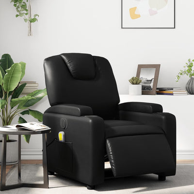 Stella Homewares Electric Massage Recliner Chair Black Faux Leather