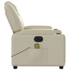 Stella Homewares Electric Massage Recliner Chair Cream Faux Leather